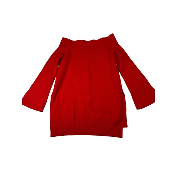 NWT Anthropologie Off Shoulder Sweater Sz M Red AS IS - Picture 9 of 9